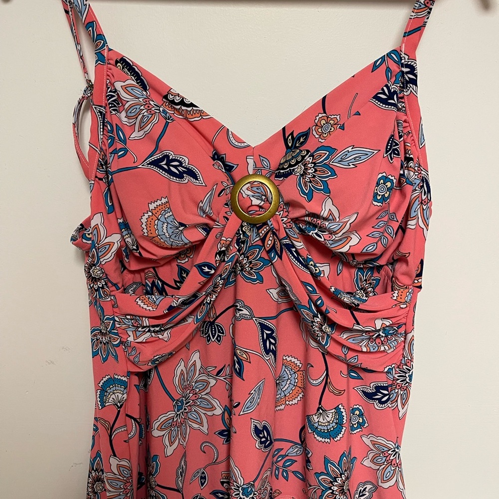St. John's Bay Pink Camisole with Ruched Neckline and Sleeveless Design